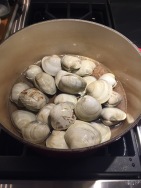 Steaming Clams in Dutch Oven
